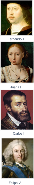 Fernando II Juana I Carlos I Felipe V