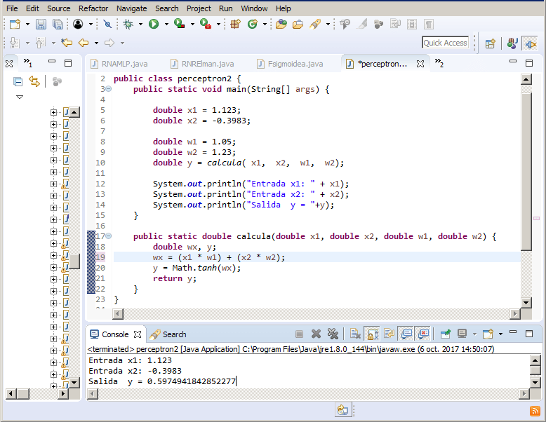 Perceptron simple en Java